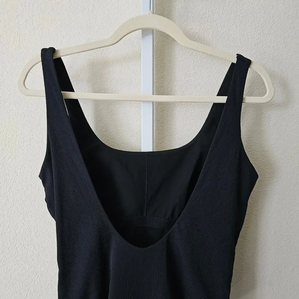 ATHLETA NWT Black Cloudbreak AquaRib Scoop Neck One-Piece Swimsuit Sz M - Picture 7 of 16
